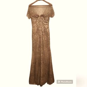 Rene Ruiz gold shimmery dress